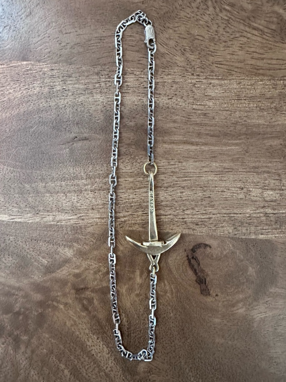 Miansai Silver and Gold Anchor Bracelet
